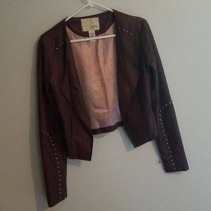 Maroon leather jacket